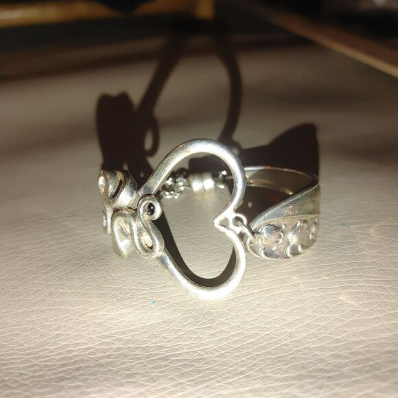 Heart Bracelet 1950 Gorham Sterling 14K WG Clasp 6 Fork Art Lily of The Valley - Picture 14 of 16